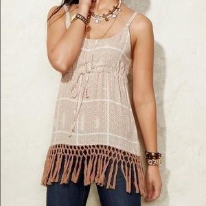 Cabi cabana cover up Long fringe blouse